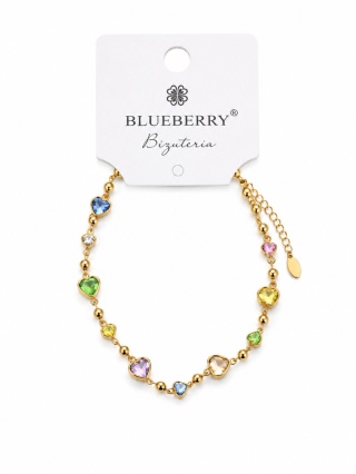 Bransoletka Blueberry z kolorowymi serduszkami