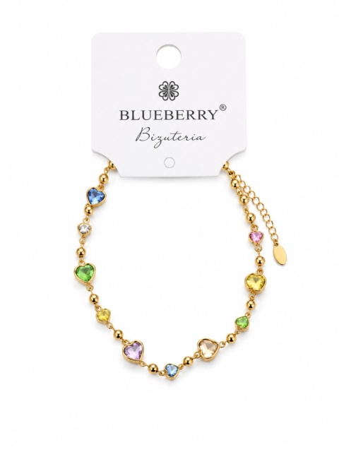 Bransoletka Blueberry z kolorowymi serduszkami