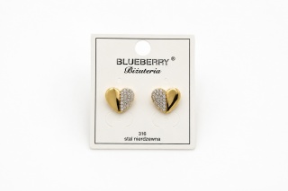 Kolczyki Blueberry ze stali chirurgicznej 316L z ceramicznymi perełkami