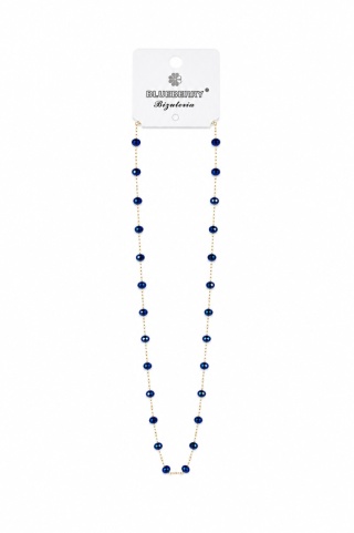 Naszyjnik stalowy pozłacany z niebieskimi kamieniami Blueberry