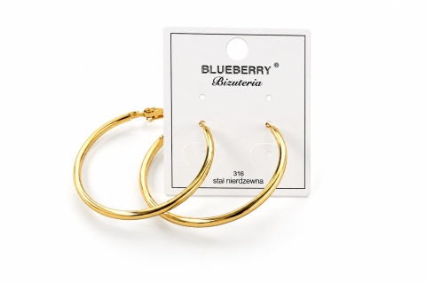 Pozłacane kolczyki koła Blueberry ze stali chirurgicznej 316L